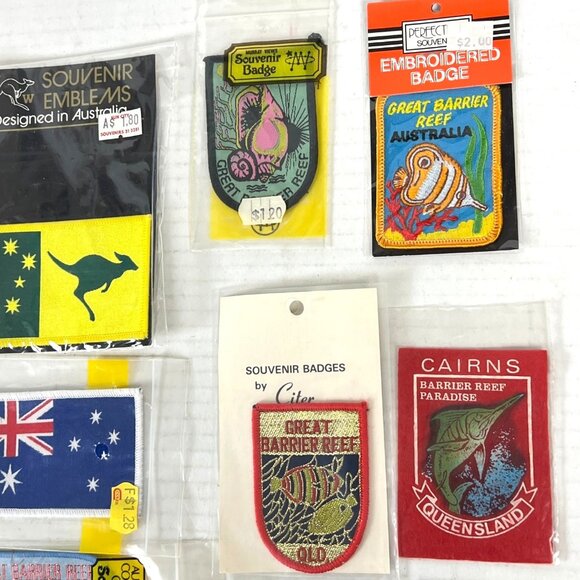 Australia Great Barrier Reef 14 Vtg Woven Badge Patch Lot NSW Cairns Queensland - Picture 4 of 9
